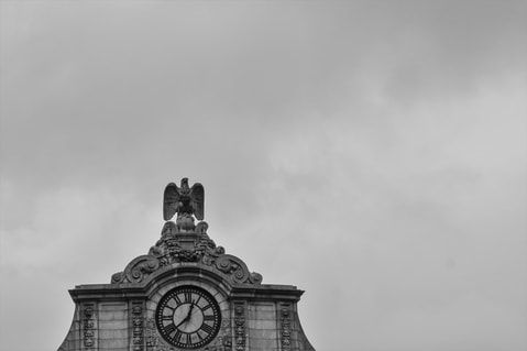 Negative Space Picture of clock tower